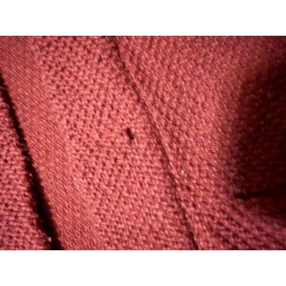 Marine‎ Layer Birdseye Knit Textured Open Front Cardigan Burgundy Women's Large